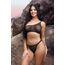 Fantasy Lingerie Bad Bitch Bling outdoor - bralette one-shoulder bikini panty negru vedere frontala roci