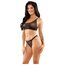 Set lenjerie Fantasy Lingerie Bad Bitch Bling bralette umar gol bikini panty negru - vedere frontala studio