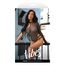 Body Fantasy Lingerie, Asimetric Baddie din plasa cu sclipici si inchidere cu capsa, negru
