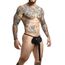 Chilot Barbatesc MOB Eroticwear Elephant Thong Negru - pouch frontal cu ochi si trompa, vedere frontala pe model