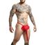 Chilot Barbatesc MOB Eroticwear Elephant Thong Rosu - vedere din spate, detaliu