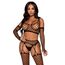 Leg Avenue 89301 Ciorapi Portjartier Plasa Negri 94% Nailon - Detaliu Model Wide Fishnet
