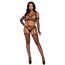 Leg Avenue 89301 Net Crop Top Negru - Detaliu Plasa Larga si Talie