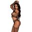 Leg Avenue 89301 Set Lenjerie Fishnet Negru - Vedere Spate Top si Ciorapi