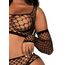 Leg Avenue 89301 Net Top si Garter Stockings - Detaliu Stil Fit Stretch