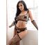 Leg Avenue 89301 Set Lenjerie Negru - Top Plasa Crop si Manusi Fishnet Detaliu