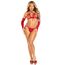 Leg Avenue 89318 G-String Rosu Heart Net - Detaliu Bretele Duble