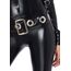 Detaliu curea politista Leg Avenue Officer Payne catarama argintie masiva ochi metalici faux leather