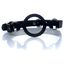 Knebel O-ring Gag, inel de silicon negru montat pe cureaua ajustabila din piele ecologica