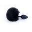 Plug Silicon cu Coada Bunny Tail negru, vedere din unghi lateral