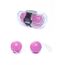 Bile Vaginale Duo Balls Purple, detaliu al texturii cu orificii decorative pe fiecare sfera