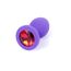 Plug anal B-Series silicon mov cu cristal rosu - vedere de sus