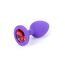 Plug anal B-Series silicon mov cu cristal rosu - profil complet