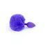 Plug Silicon cu Coada Jewellery Bunny Tail Purple, profil lateral cu baza silicon si coada puf