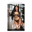Set Lenjerie Fishnet Fantasy Lingerie Barbed Wire cu Shrug Negru