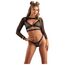 Set Lenjerie Fishnet Fantasy Lingerie Barbed Wire cu Shrug Negru - imagine 1