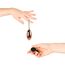 Rosy Gold New Vibrating Egg - comparatie dimensiuni ou si telecomanda in palma