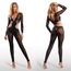Catsuit Wetlook Fantasy Lingerie cu Fermoar Negru - imagine 4