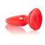 Anal plug rosu TPE 15cm detaliu textura varf conic