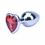 Dop anal Precious Metals Heart Shaped Silver aliaj aluminiu bijuterie inima rosie