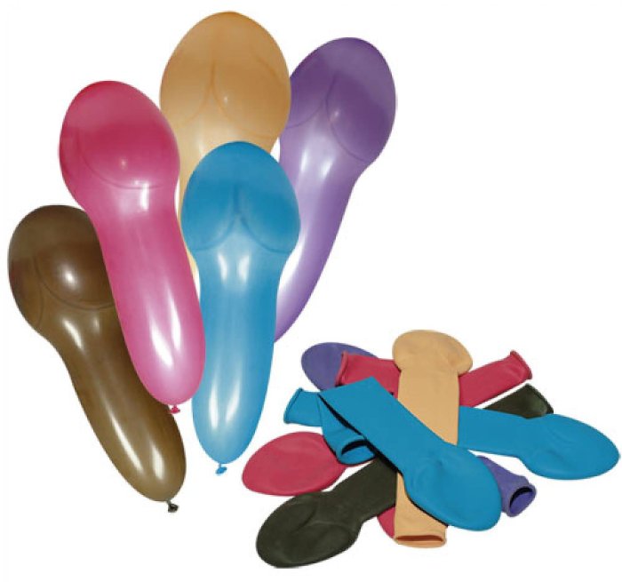 Baloane Colorate Forma Penis Lovetoy 8 Bucati - detaliu design