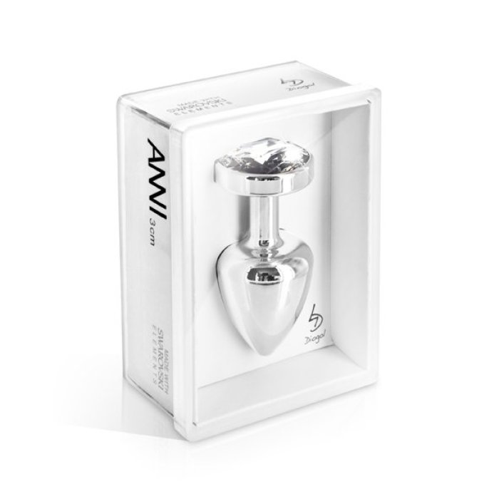 DIOGOL - Anni Butt Plug Swarovski Round Silver - detaliu design
