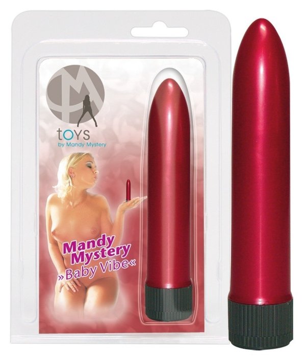 Vibrator Mandy Mystery »Baby Vibe Rosu« 13 cm - Rosu - vedere frontala