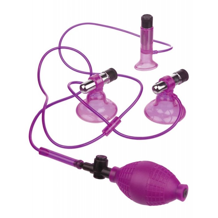 Pompa cu Vacuum Fetish Fantasy Series »Vibrating Triple Sucker« Violet