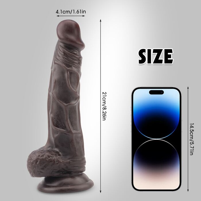 Dildo Chisa Novelties "Fashion Dude" 22 cm - Negru-dimensiuni