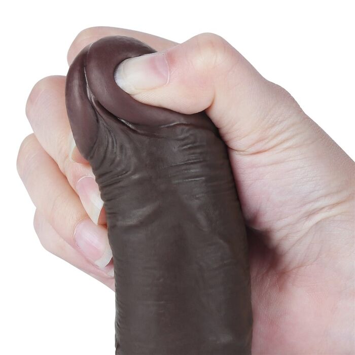 Dildo Dubla Densitate cu strat dublu glisant de 19.5cm, Negru