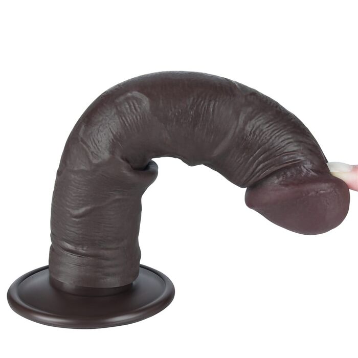 Dildo Dubla Densitate cu ventuza si strat dublu glisant de 20cm, Negru