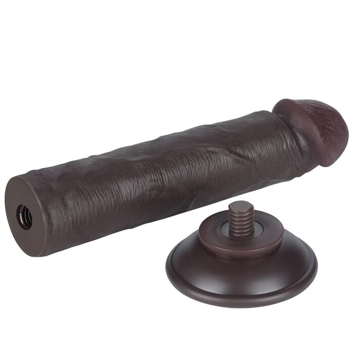 Dildo Dubla Densitate cu ventuza si strat dublu glisant de 20cm, Negru