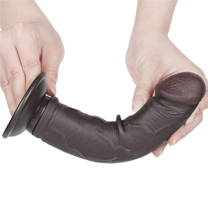 Dildo Dubla Densitate cu ventuza si strat dublu glisant de 20cm, Negru