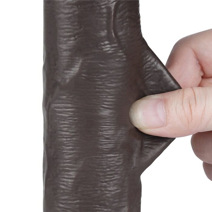 Dildo Dubla Densitate cu ventuza si strat dublu glisant de 20cm, Negru