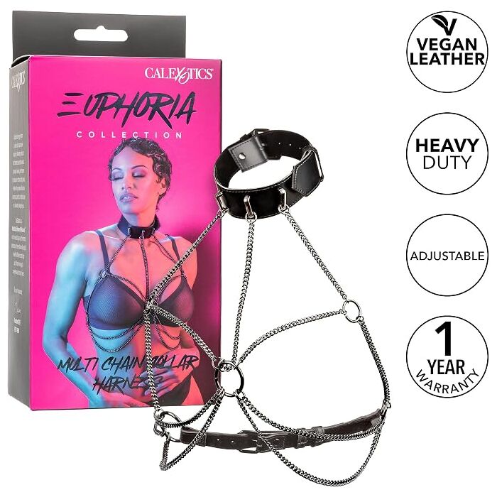 Harnasament cu Guler si Lant CalExotics- cutie detalii