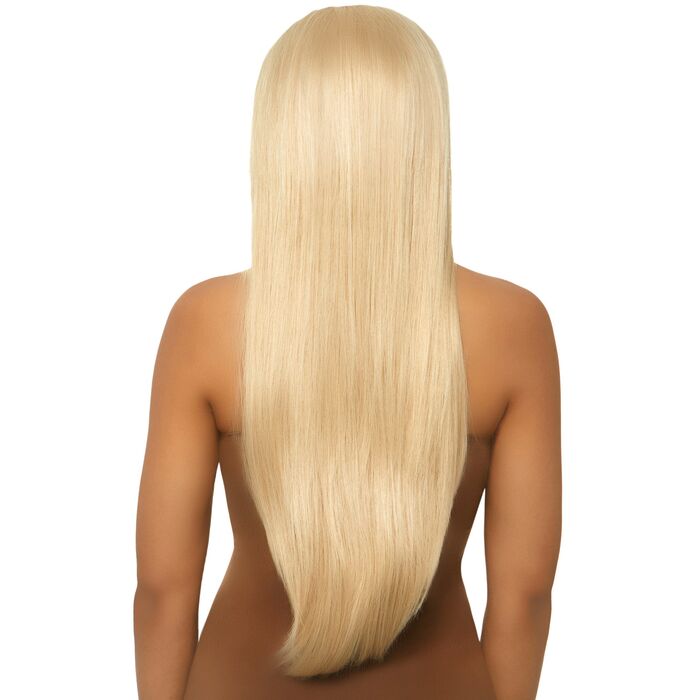 Peruca blonda dreapta cu despartire centrala, Leg Avenue, 84 cm -  vedere spate