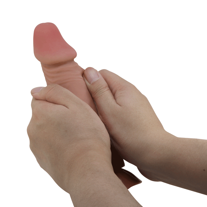Dildo Ultrarealistic Sliding Skin Brown Baile, TPR, flexibil, 19cm_ulta_moale_si_placut