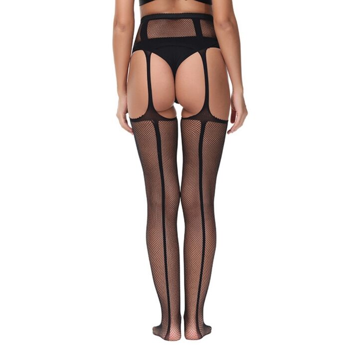 Dres model portjartier cu bretele si sireturi Lace by LJ, negru-vedere spate