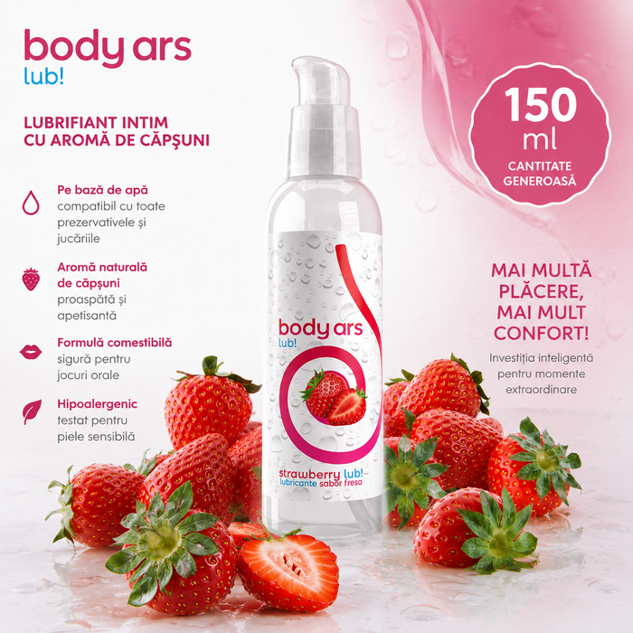 Lubrifiant Intim Body Ars, Aroma Capsuni, 150 ml _Aroma irezistibila- Erotica.ro