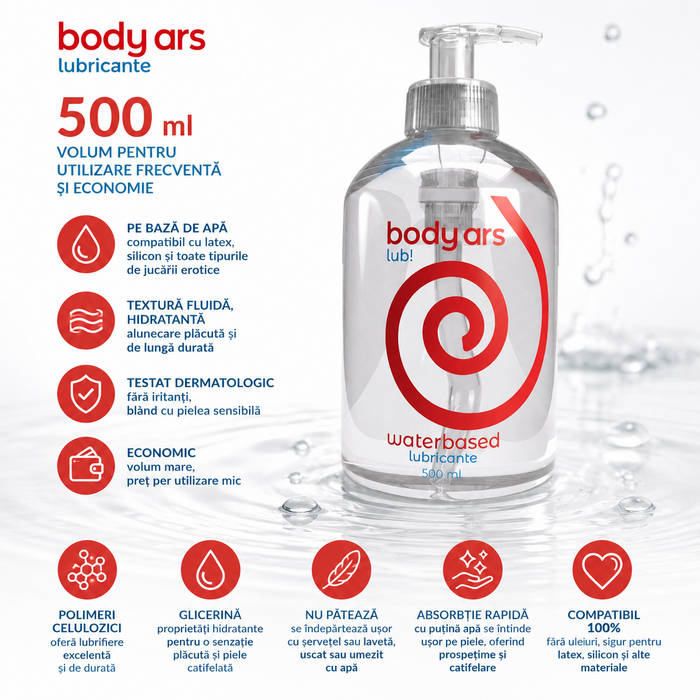 Lubrifiant Intim Body Ars 500 ml - cu polimeri celulozici