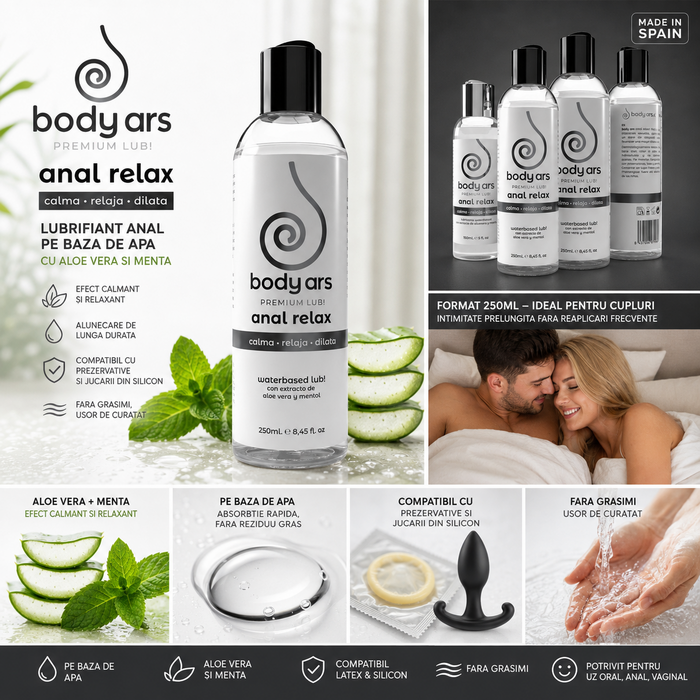 Lubrifiant anal Body Ars, pe baza de apa, 250ml- cu aloe vera