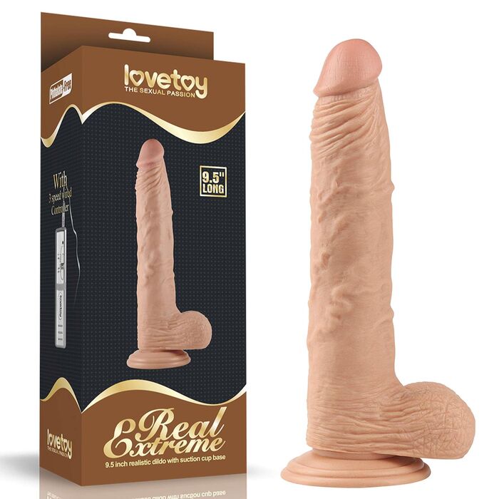 Dildo Realist Lovetoy Real Extreme Natural 23.5cm - ambalaj si produs