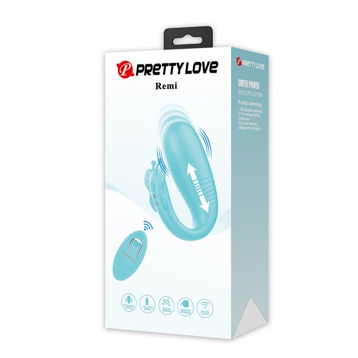 Vibrator hands-free Pretty Love Remi Thrusting - Aqua - Turcoaz - cutie