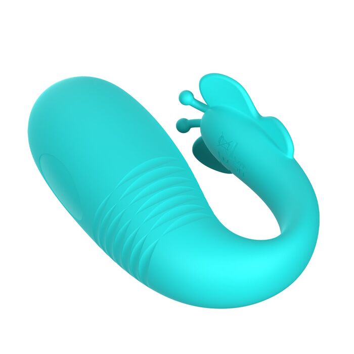 Vibrator hands-free Pretty Love Remi Thrusting - Aqua - Turcoaz vedere de sus