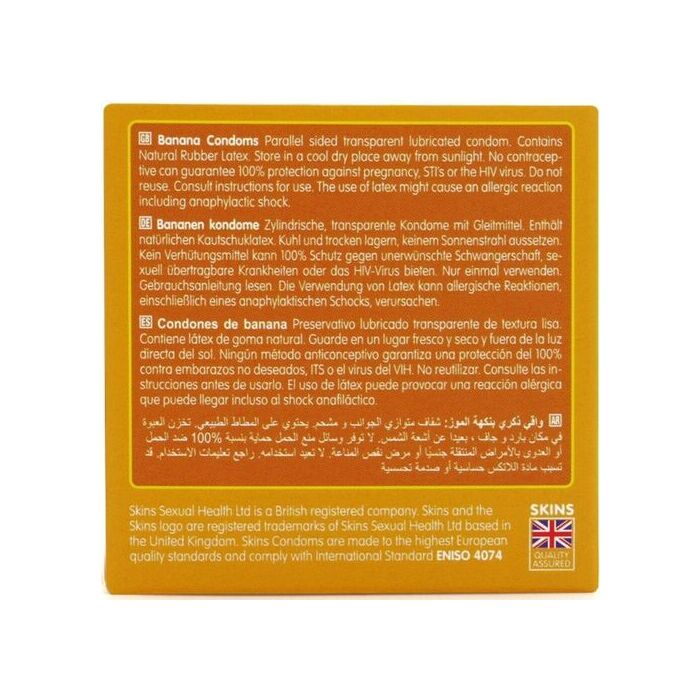 Prezervative SKINS Banana Premium Condoms, 4 buc.