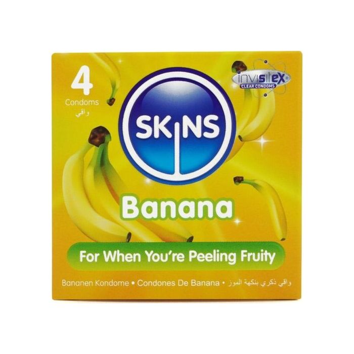 Prezervative SKINS Banana Premium Condoms, 4 buc.