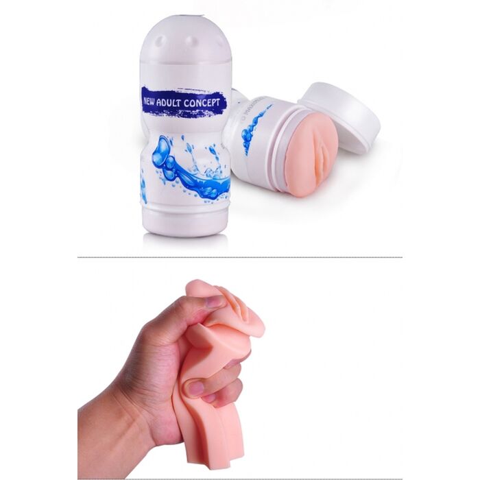 Masturbator Passion Cup Vagina 01, tinut in mana, TPE elastic comprimat