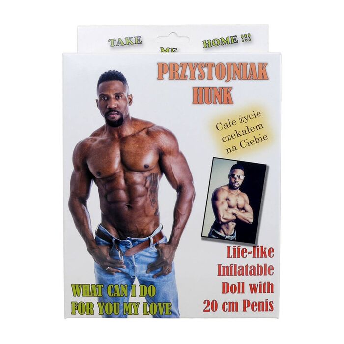 Detaliu cutie Papusa Gonflabila Hunk, cu specificatia 1 penetrating love hole
