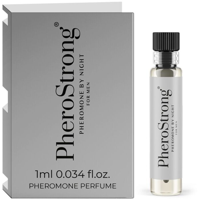 PheroStrong Pheromone by Night for Men 1ml - cutie si flacon tester, culoare gri