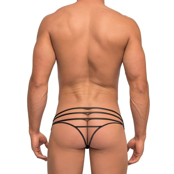 Male Power Strappy Thong - Blue/Black